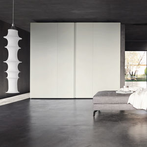 contemporary wardrobe / glossy lacquered wood / matte lacquered wood / lacquered glass