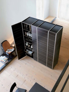 contemporary wardrobe / wooden / with swing doors