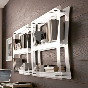wall bookcase / contemporary / metal / Plexiglas®