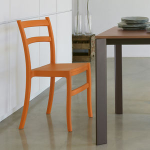 contemporary chair / stackable / polypropylene / black