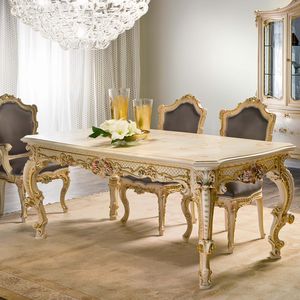 classic dining table / crystal / rectangular / for hotels