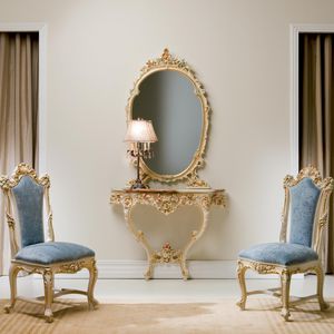classic sideboard table / marble / half moon / for hotel