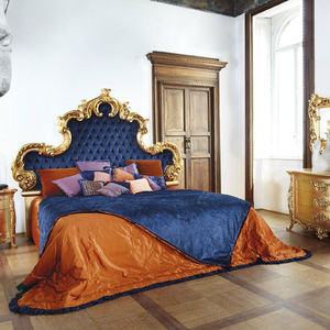 double bed / New Baroque design / upholstered / fabric