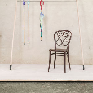 traditional chair / upholstered / fabric / beech
