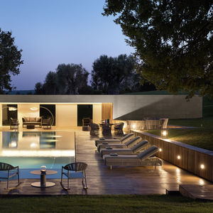 contemporary sun lounger / aluminum / commercial