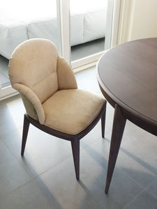 contemporary table / wooden / rectangular / round