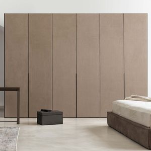 contemporary wardrobe / painted aluminum / fabric / with swing doors