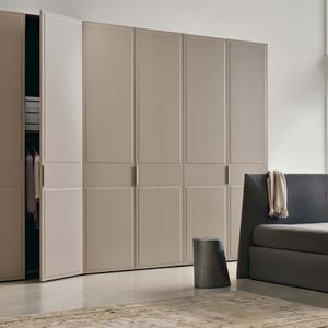 contemporary wardrobe / leather / with swing doors