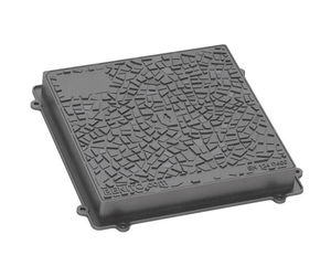 cast iron manhole cover / square / with built-in lid