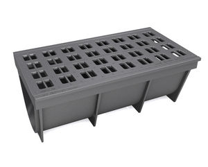 cast iron drainage channel / with grating / for public spaces