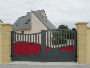 swing gates / aluminum / with bars / home
