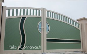swing gates / aluminum / with bars / home