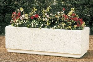 natural stone planter / rectangular / contemporary / for public spaces