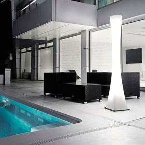 contemporary light column / polycarbonate / LED / indoor
