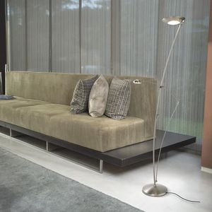 floor-standing lamp / contemporary / steel / glass