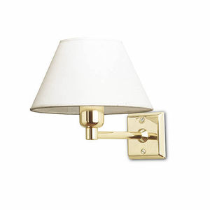 contemporary wall light / brass / steel / fabric