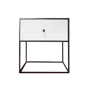 contemporary bedside table / metal / rectangular / contract