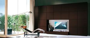 contemporary TV wall unit / wooden