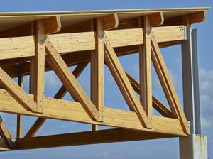 solid wooden truss