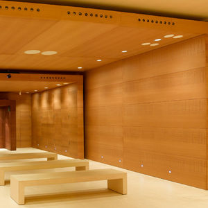 wooden suspended ceiling / panel / acoustic / flame-retardant