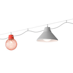 halogen cable lighting / round / aluminum / glass