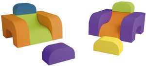 contemporary fireside chair / foam / modular / with built-in table