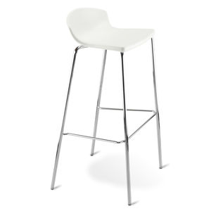 contemporary stool / chromed metal / polypropylene / commercial