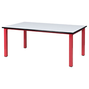 contemporary table / polyethylene / steel base / rectangular