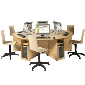 workstation desk / wood veneer / laminate / melamine