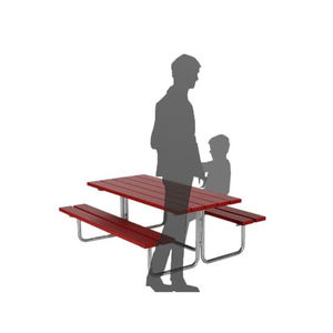 contemporary bench and table set