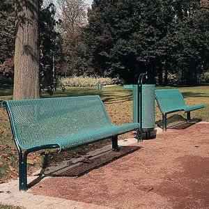 public bench / contemporary / galvanized steel / with backrest