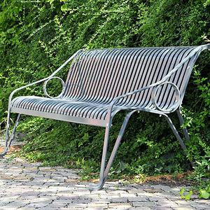 public bench / traditional / metal / iron
