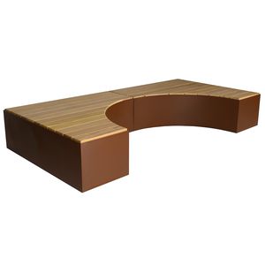 public bench / contemporary / hardwood / metal