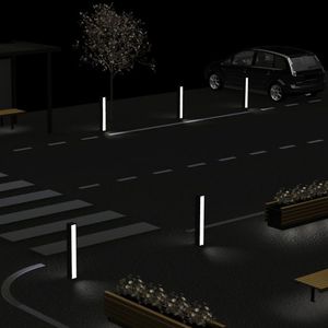 urban bollard light / contemporary / galvanized steel / LED