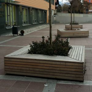 contemporary public bench