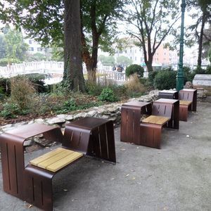 contemporary public bench