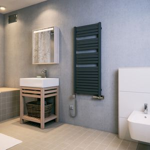 hot water towel radiator / electric / metal / contemporary