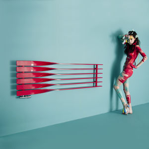 hot water radiator / metal / original design / bathroom
