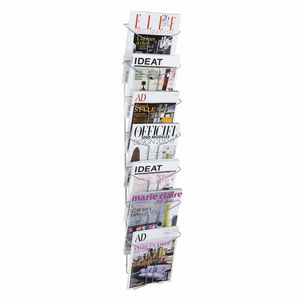 wall-mounted display rack / periodicals / metal / for shops