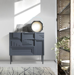 contemporary chest of drawers / walnut / custom / gray