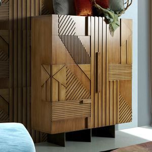 contemporary wardrobe / wooden / with swing doors / custom