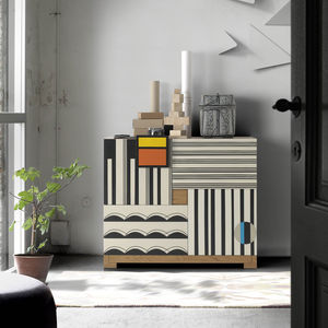 contemporary chest of drawers / lacquered wood / custom / multi-color