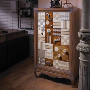 high chest of drawers / New Baroque design / wooden / custom