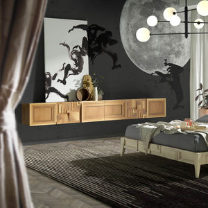 contemporary TV cabinet / lowboard / custom / wooden