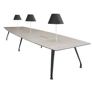 original design boardroom table / wooden / aluminum / glass