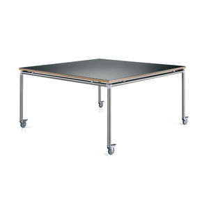 contemporary boardroom table / MDF / stainless steel / aluminum base