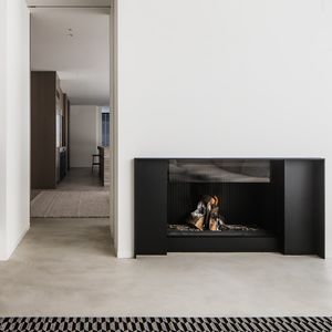 closed wood hearth