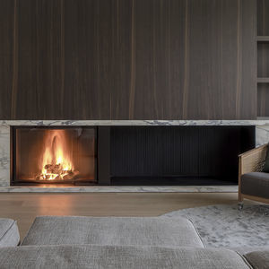 Fireplace with retractable door - All architecture and design manufacturers