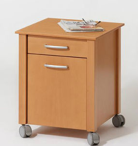 contemporary bedside table / wooden / square / for healthcare facilities