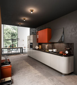 contemporary kitchen / laminate / lacquered / handleless